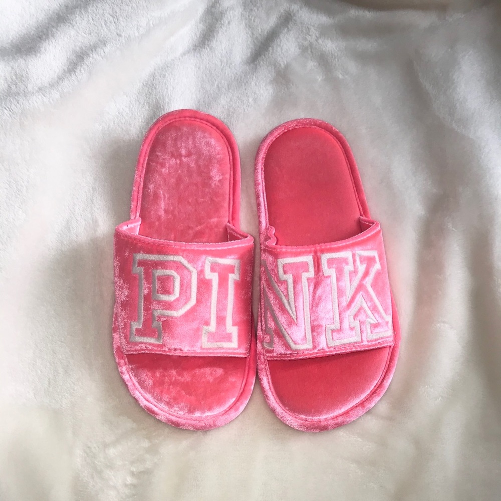new PINK velour slippers